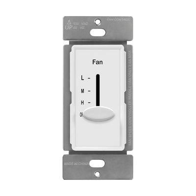 Enerlites 3 Speed Slide Fan Control Switch White  