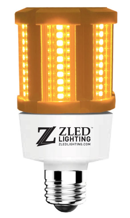 ZLED Lighting 30/40/50/60 Watt Turtle Friendly Mini 100-277V LED EX39 Amber Corn Cob Lamp Amber  