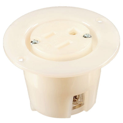 Morris Products NEMA 5-15R Flanged Recessed Straight Blade 125V 15A Receptacle   