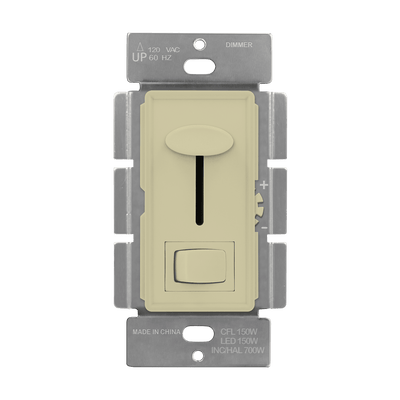 Enerlites Single Pole and 3 Way Slide Dimmer With Preset Switch Ivory  