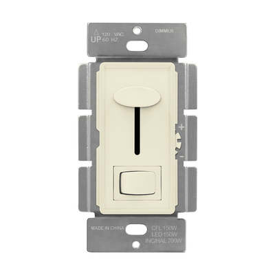 Enerlites Single Pole and 3 Way Slide Dimmer With Preset Switch Light Almond  