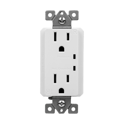 Enerlites 15A Tamper Resistant Duplex Receptacle with Surge Suppressor White  