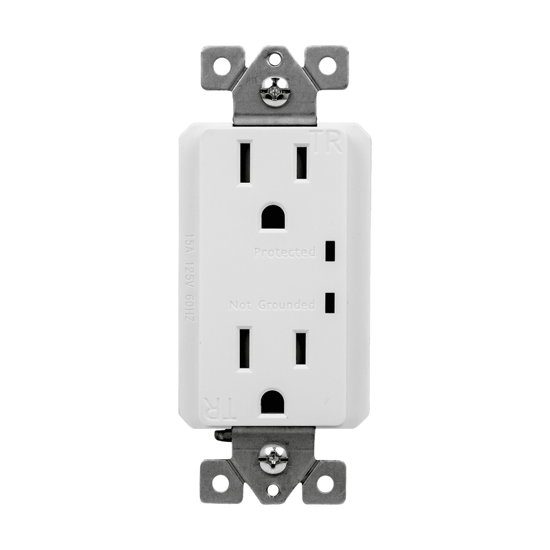 Enerlites 15A Tamper Resistant Duplex Receptacle with Surge Suppressor White  