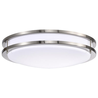 Satco 17 Inch 25 Watt Glamour LED Brushed Nickel Flush Light 3000/4000/5000K   