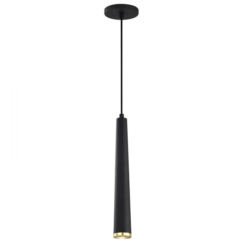 Satco 12 Watt Melrose Collection LED Light Pendant 3000K 3000K Warm White Black/Brass 