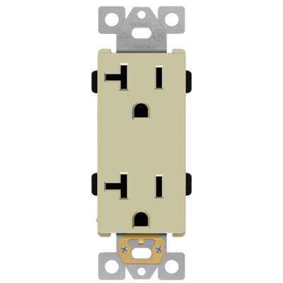 Enerlites 20A Push In and Side Wired 5-20R Decorator Receptacle Ivory  