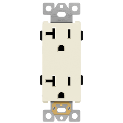 Enerlites 20A Push In and Side Wired 5-20R Decorator Receptacle Light Almond  