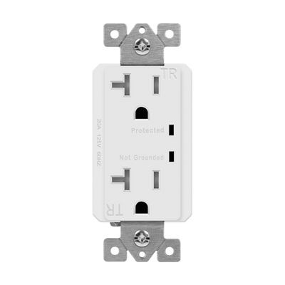 Enerlites 20A Tamper Resistant Duplex Receptacle with Surge Suppressor White  