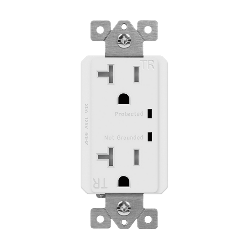 Enerlites 20A Tamper Resistant Duplex Receptacle with Surge Suppressor White  