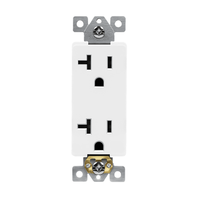 Enerlites 20A Push In and Side Wired 5-20R Decorator Receptacle White  