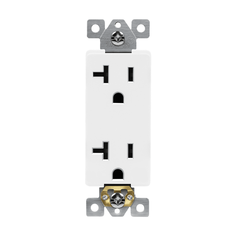 Enerlites 20A Push In and Side Wired 5-20R Decorator Receptacle White  