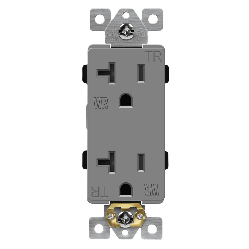 20A Tamper and Water Resistant Back Wired 5-20R Decorator Receptacle