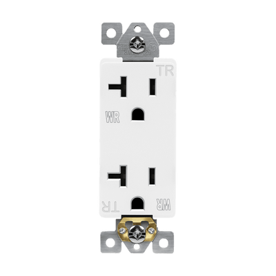 20A Tamper and Water Resistant Back Wired 5-20R Decorator Receptacle