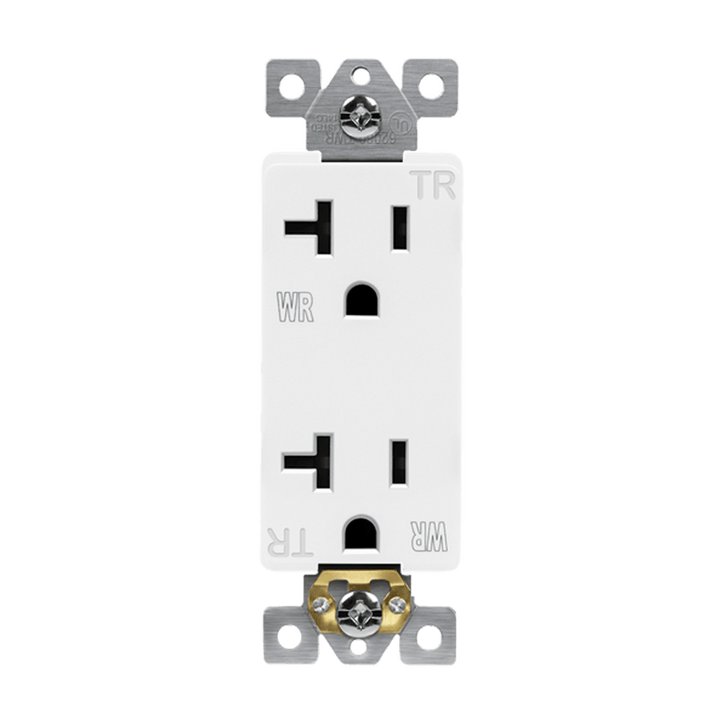 20A Tamper and Water Resistant Back Wired 5-20R Decorator Receptacle