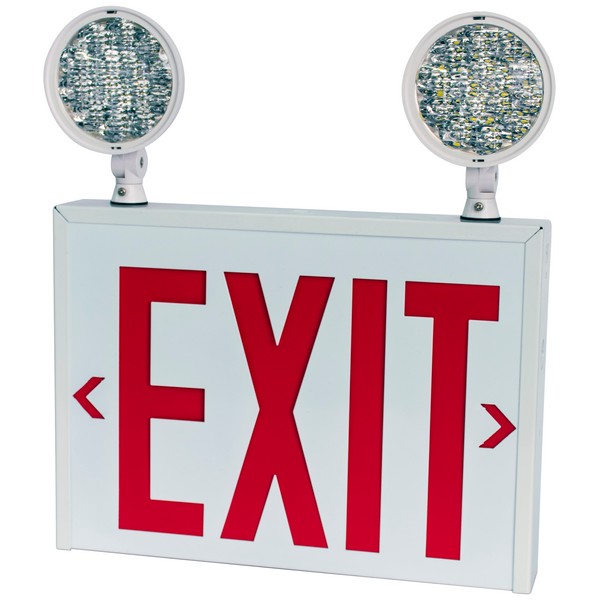 Morris Products Double Face Dual Head LED New York Code Exit and Emergency Sign   