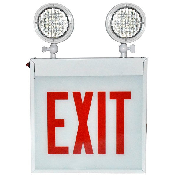 Morris Products Single Face Dual Head LED Chicago Code Exit and Emergency Sign   