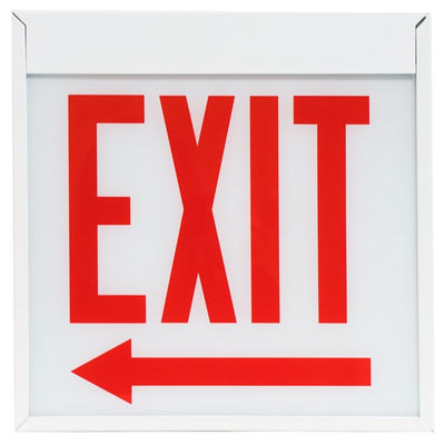Morris Products Left Arrow Exit Glass Panels for Chicago Code LED Exit and Exit/Emergency Signs   