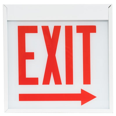 Morris Products Right Arrow Exit Glass Panels for Chicago Code LED Exit and Exit/Emergency Signs   