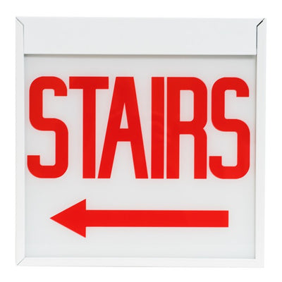 Morris Products Left Arrow Stairs Glass Panels for Chicago Code LED Exit and Exit/Emergency Signs   