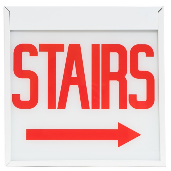 Morris Products Right Arrow Stairs Glass Panels for Chicago Code LED Exit and Exit/Emergency Signs   