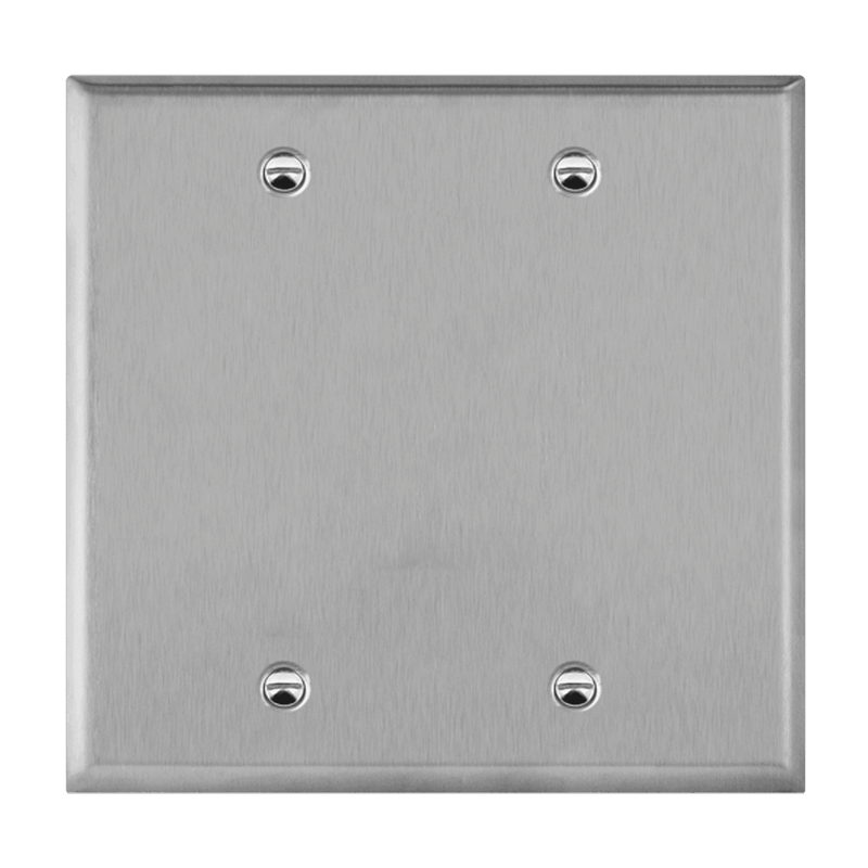 Enerlites Stainless Steel Blank Cover Two Gang Wall Plate   