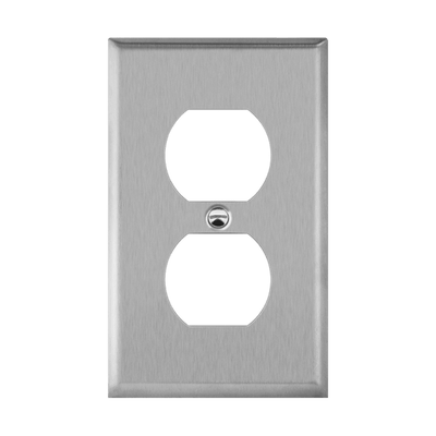 Enerlites Stainless Steel Duplex Receptacle One Gang Wall Plate   