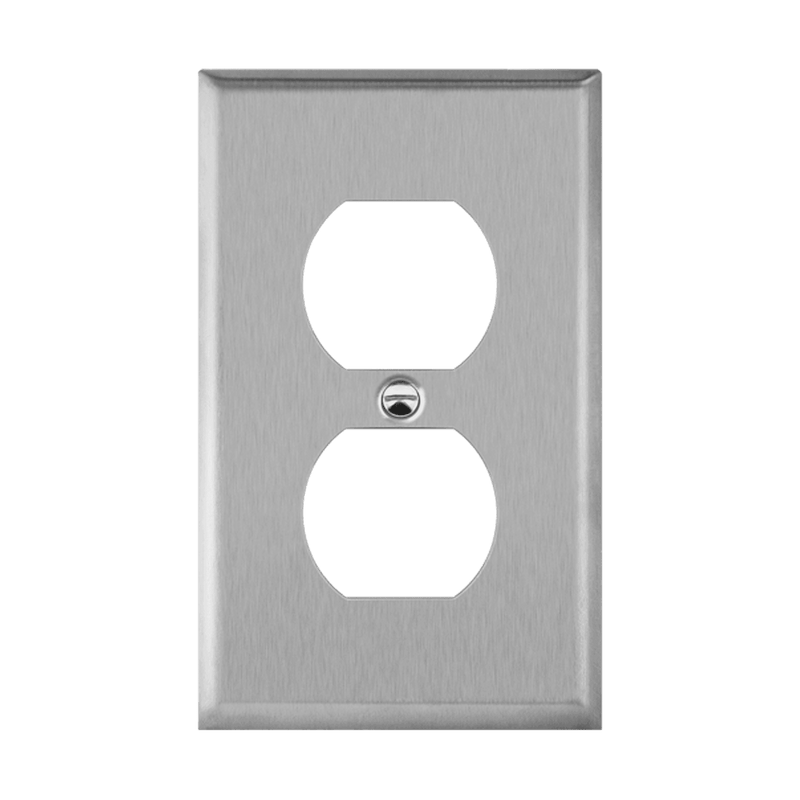 Enerlites Stainless Steel Duplex Receptacle One Gang Wall Plate   