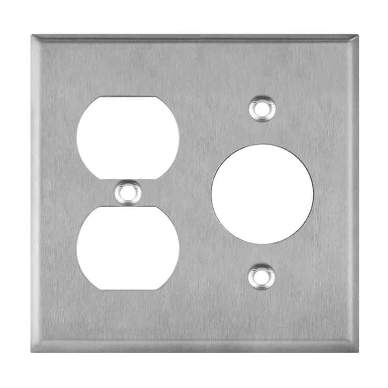 Enerlites Stainless Steel Duplex and Single Receptacle Two Gang Wall Plate   