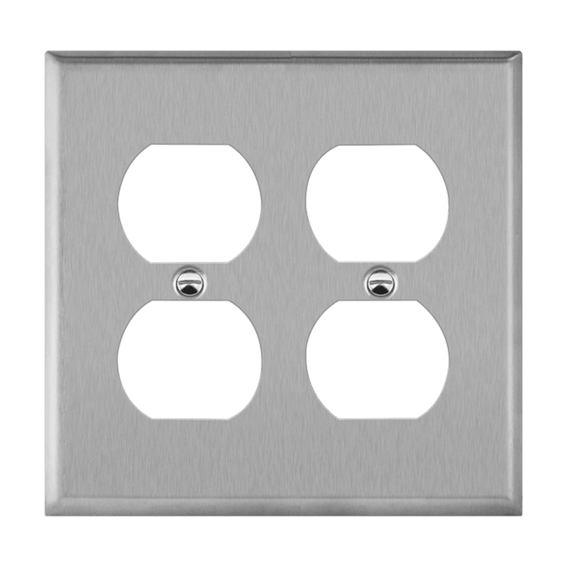 Enerlites Stainless Steel Duplex Receptacle Two Gang Wall Plate   