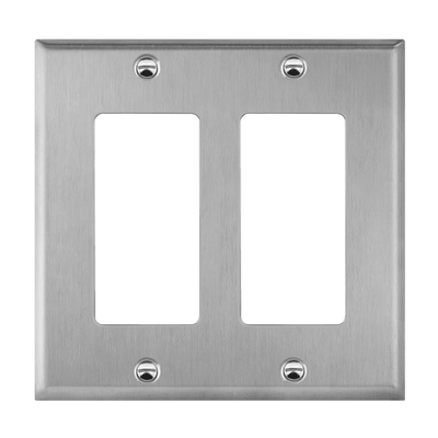 Enerlites Stainless Steel Decorator GFCI Receptacle Two Gang Wall Plate   