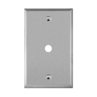 Enerlites Stainless Steel 0.406 Inch Diameter Phone/Cable One Gang Wall Plate   