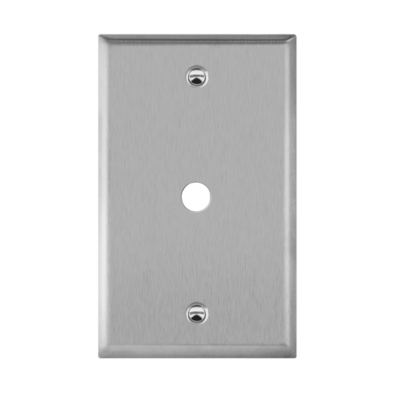 Enerlites Stainless Steel 0.406 Inch Diameter Phone/Cable One Gang Wall Plate   