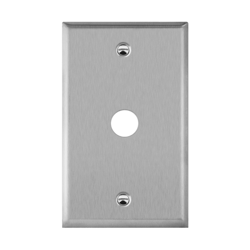 Enerlites Stainless Steel 0.625 Inch Diameter Phone/Cable One Gang Wall Plate   