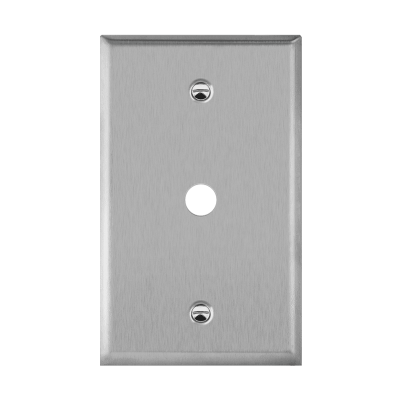 Enerlites Stainless Steel 0.4375 Inch Diameter Phone/Cable One Gang Wall Plate   