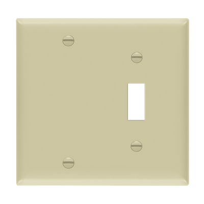 Enerlites Combination Two Gang Blank and Toggle Wall Plate Ivory  