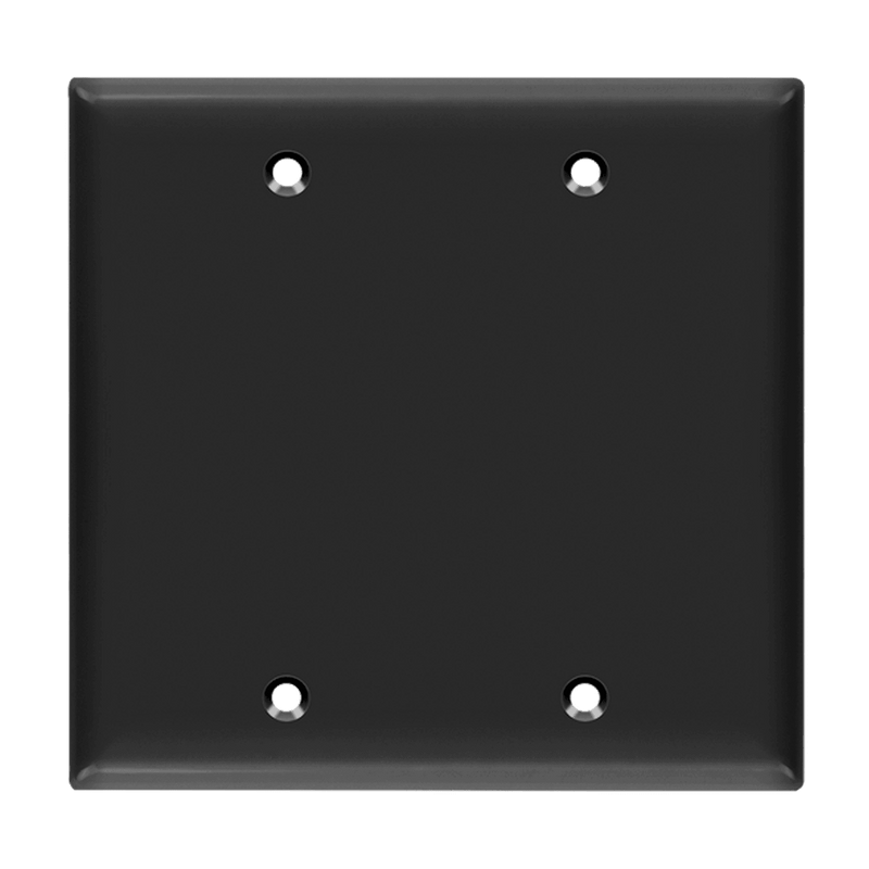 Enerlites Blank Cover Two Gang Wall Plate Black  