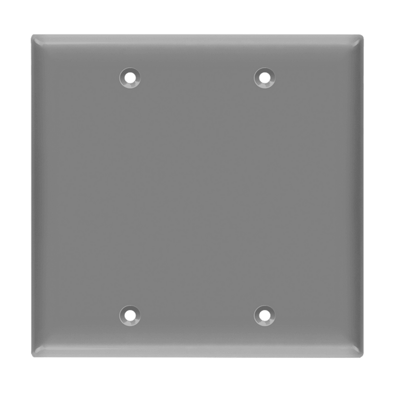 Enerlites Blank Cover Two Gang Wall Plate Gray  