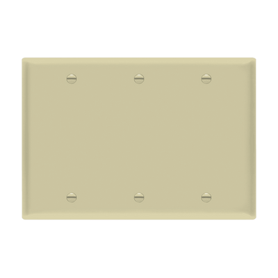 Enerlites Blank Cover Three Gang Wall Plate Ivory  