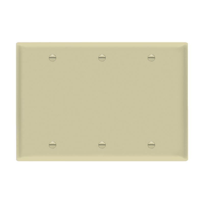 Enerlites Blank Cover Three Gang Wall Plate Ivory  