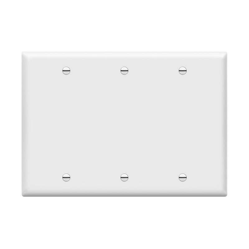 Enerlites Blank Cover Three Gang Wall Plate White  