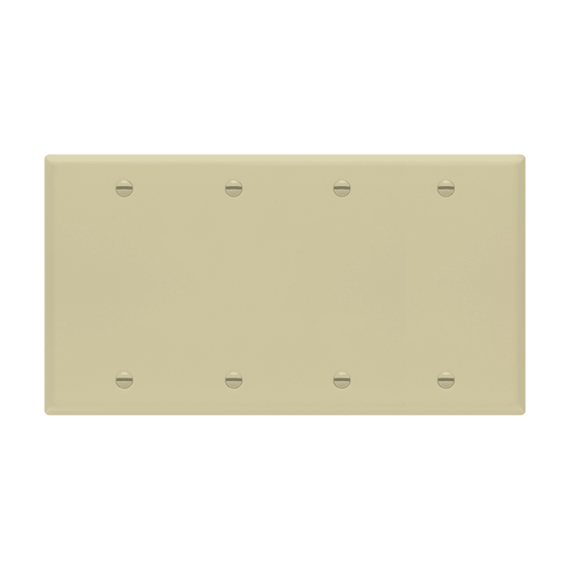 Enerlites Blank Cover Four Gang Wall Plate Ivory  