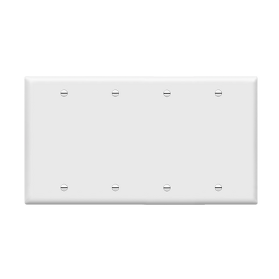 Enerlites Blank Cover Four Gang Wall Plate White  