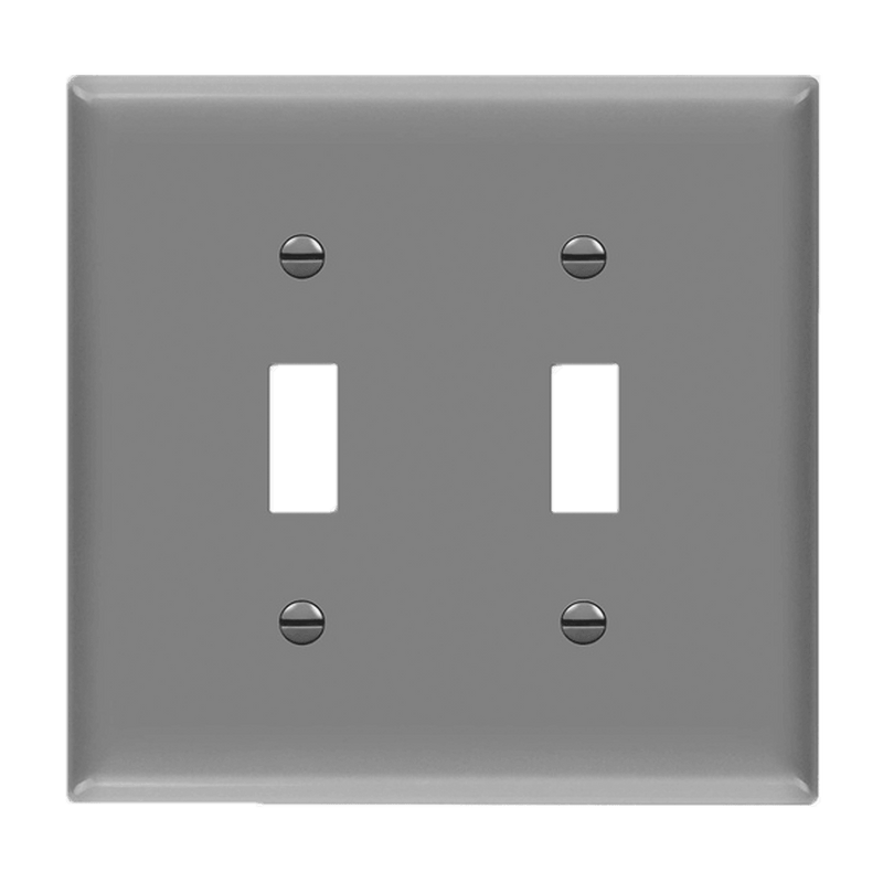 Enerlites Toggle Switch Two Gang Wall Plate Gray  