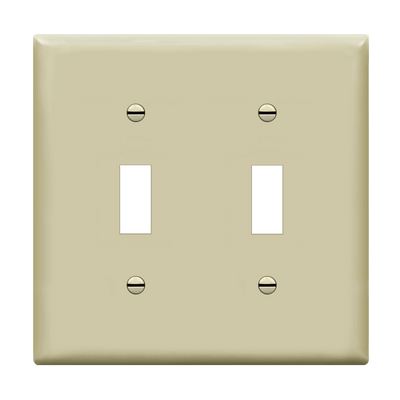 Enerlites Toggle Switch Two Gang Wall Plate Ivory  