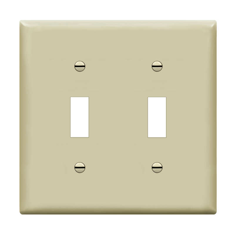 Enerlites Toggle Switch Two Gang Wall Plate Ivory  