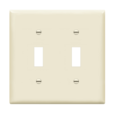 Enerlites Toggle Switch Two Gang Wall Plate Light Almond  