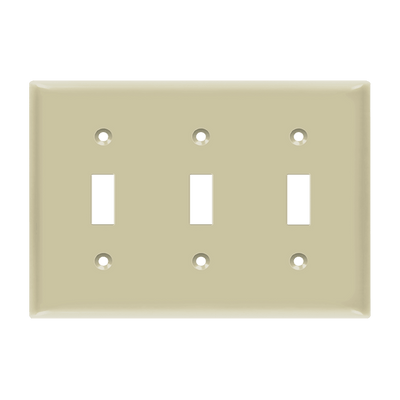 Enerlites Toggle Switch Three Gang Wall Plate Ivory  