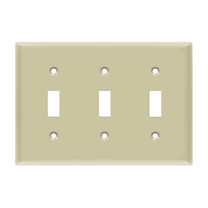 Enerlites Toggle Switch Three Gang Wall Plate Ivory  