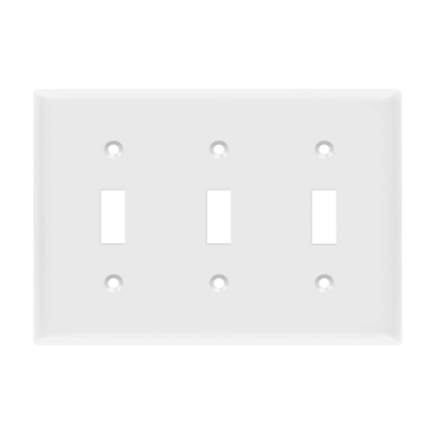 Enerlites Toggle Switch Three Gang Wall Plate White  