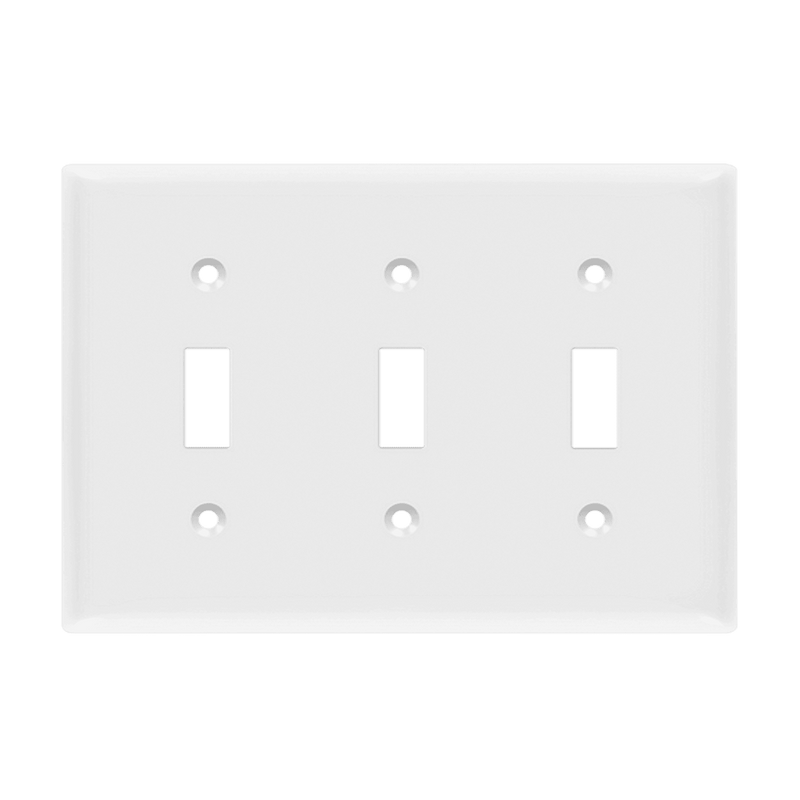 Enerlites Toggle Switch Three Gang Wall Plate White  